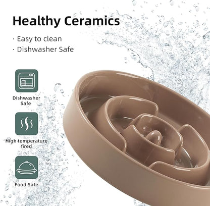 Ceramic 3.2 Cup Slow Feeder Dog Bowl