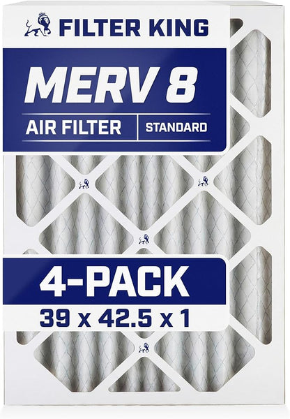 Filter King 39x42.5x1 Air Filter | 4-PACK | MERV 8 HVAC Pleated A/C Furnace