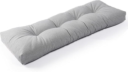 SUNROX LokGrip Non Slip Tufted Memory Foam Bench Cushion, FadeShield Water Resistant Durable Thicken Outdoor/Indoor Bench Seat Pads 54x16x4 inch, Heather Grey
