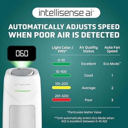 GermGuardian Air Purifier for Home, for Wildfire Smoke, Mold Spores, Large