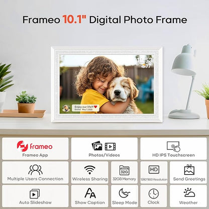 Frameo 10.1" Digital Picture Frame, Smart WiFi Digital Photo Frame