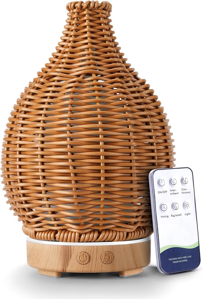 Boho Essential Oil Diffuser for Home Rattan Weaving