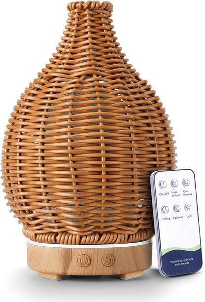 Boho Essential Oil Diffuser for Home Rattan Weaving