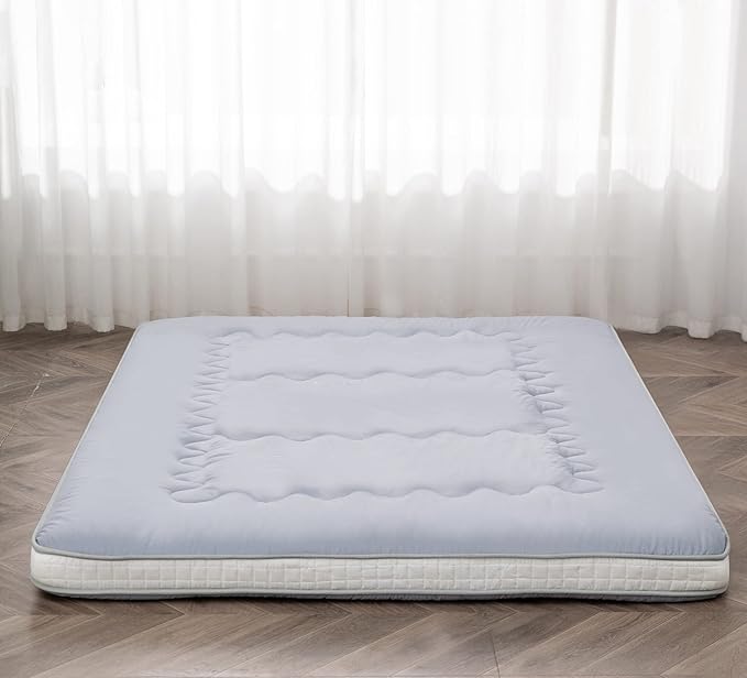 Dr.Futon Japanese Floor Futon Mattress Mat Extra Thick Folding Roll Up Bed for Guest,Lounger and Tavel