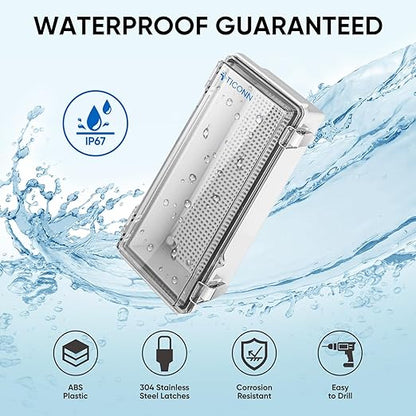 TICONN Waterproof Electrical Junction Box IP67 ABS Plastic Enclosure