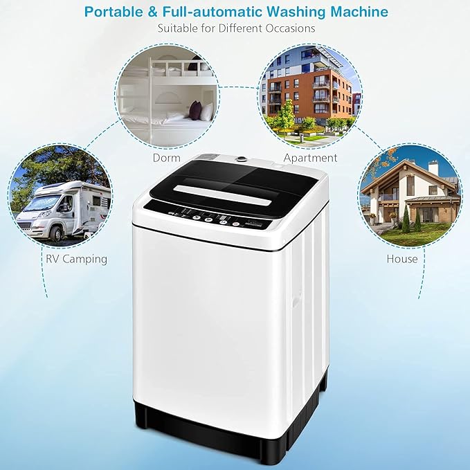 Giantex Portable Washing Machine, 2 in 1 Full Automatic Laundry Washer 1.5Cu.Ft