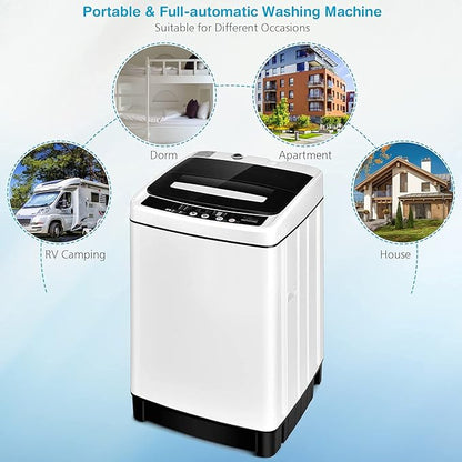 Giantex Portable Washing Machine, 2 in 1 Full Automatic Laundry Washer 1.5Cu.Ft