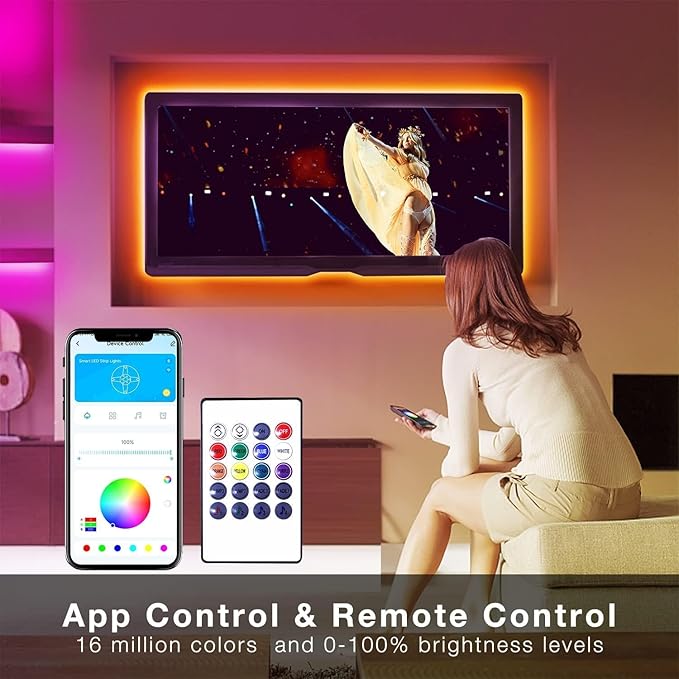 DAYBETTER 130ft Smart WiFi Led Lights, Led Strip Lights Work