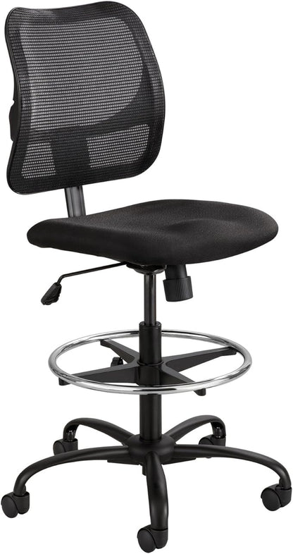 Safco Vue Office Chair, Heavy Duty Stool, 250 lbs Capacity, Ergonomic Mesh Back, 360 Swivel Seat, 5-Star Base, Black