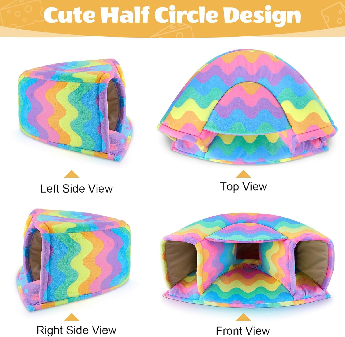 Unicorn Catcher Guinea Pig Hideout - Large Cozy Bed, Warm House, Washable Tunnel Accessories for Small Pets: Hamster, Chinchilla, Bunny