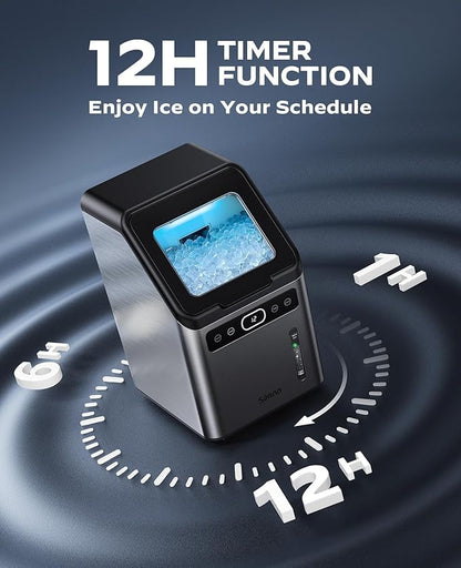 Silonn Nugget Ice Makers Countertop, Timer Pebble Ice Maker