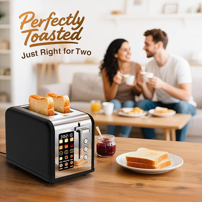 2 Slice Easy Touch Screen Toaster, Stainless Steel Toaster