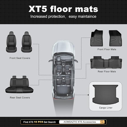 Cargo Mat fit for Cadillac XT5 2017-2025 2026: Custom Fit All Weather TPE Heavy Duty Cargo Liner 2026 XT5 Accessories