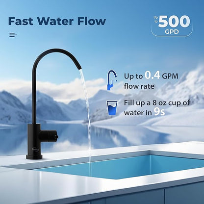 iSpring RO500AK-ORB Reverse Osmosis Water Filter, NSF 58 Certified, 500 GPD