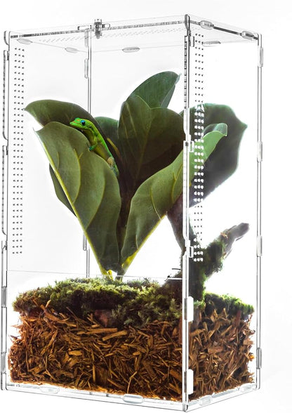 REPTI ZOO Large Tarantula Enclosure Spider Enclosure 14" X 8" X 6", 2 in 1 Acrylic Aboreal Breeding Box for Mantis Snail or Terrestrial Breeding Box for Cricket Jumping Spiders Tarantula
