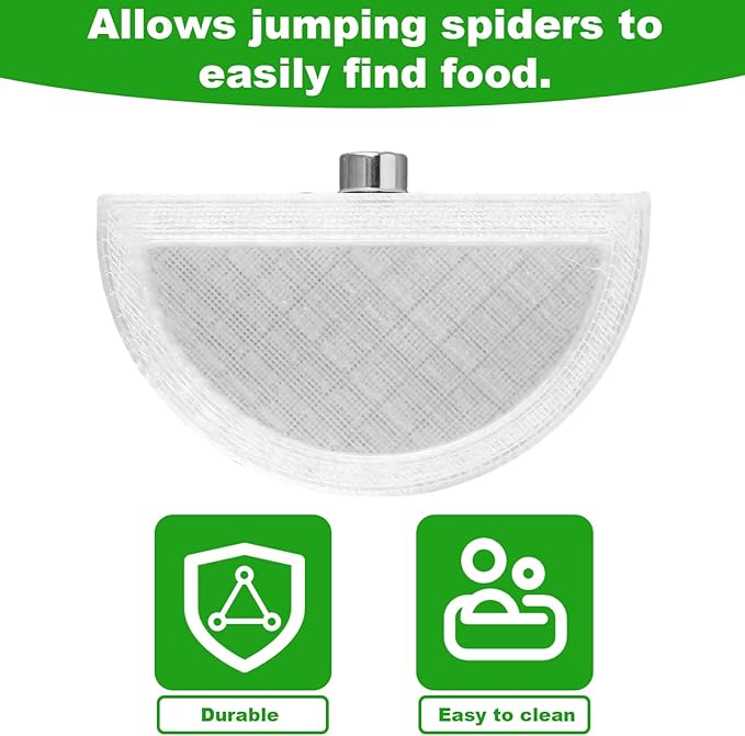 3pcs Jumping Spider Water Bowl with Magnetic, Leak-Proof Jumping Spider Food Feeding Dispenser Dish Enclosure Decor Accessories for Tarantula Mantis Small Reptiles and Pets (Half Round)