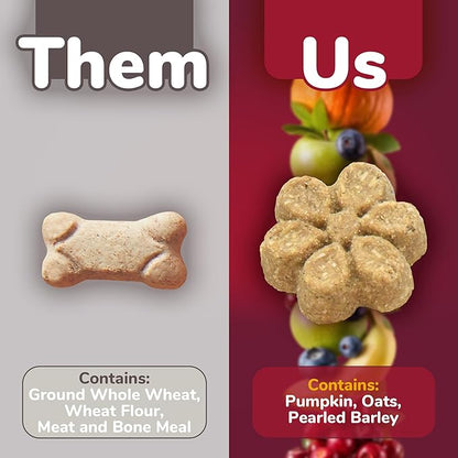 Fruitables Baked Dog Treats, Healthy Pumpkin Snacks for Dogs, Low Calorie & Delicious, No Wheat, Corn or Soy, Puppy Training Treats, Made in the USA, Pumpkin and Cranberry Flavor, 7oz