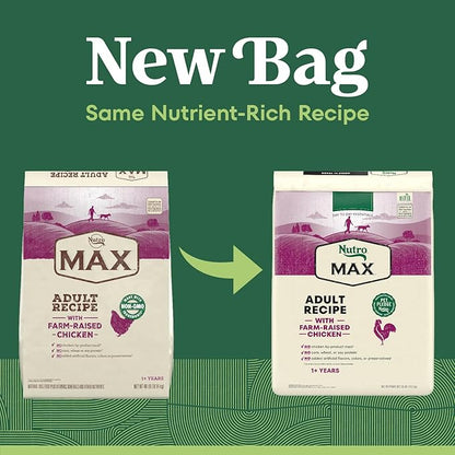 Nutro Max Adult Dry Dog Food with Farm-Raised Chicken, 36 lb Bag