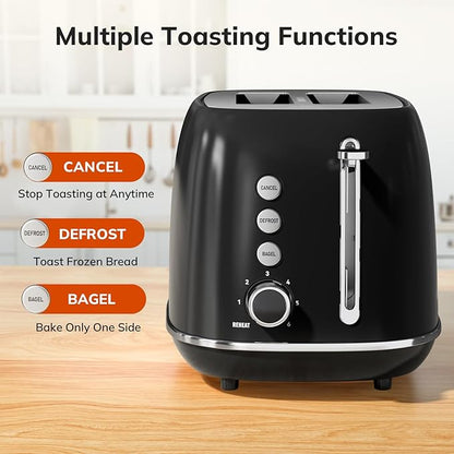 2 Slice Retro Stainless Steel Toaster