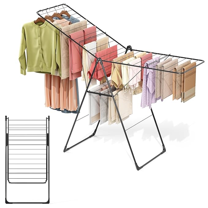 APEXCHASER Clothes Drying Rack, Foldable Oversized Drying Rack Clothing