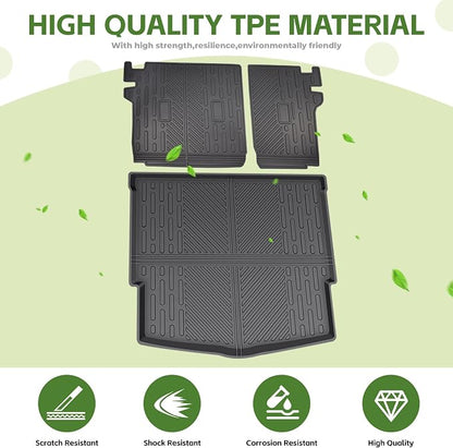Cargo Liners for 2021-2026 Nissan Rogue Trunk Mat with Seat Back Cover Accessories, All Weather Rear Cargo Mat Backrest Protector(Not for Sport Models)