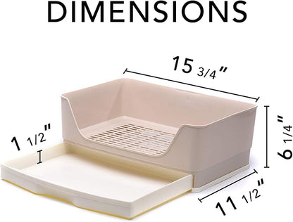 CalPalmy Large Rabbit Litter Box with 10PCS Bonus Pads, Bunny Corner Toilet Box with Drawer and Bigger Pet Pan for Adult Guinea Pigs, Chinchilla, Ferret, Galesaur, Small Animals