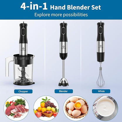 LINKChef 4 in 1 Immersion Blender Handheld, 800W