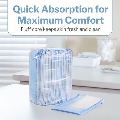 McKesson Underpads Bed Pads, Elderly, Light Absorbency, 23 x 36 in, 150 ct | and Baby, Pee Pads, Fluff