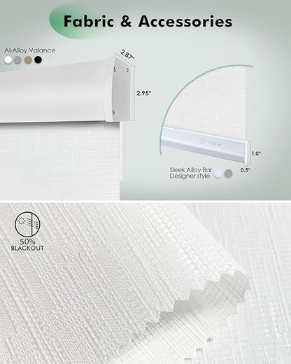 Yoolax Motorized Blinds with Remote, Light Filtering Remote Shades