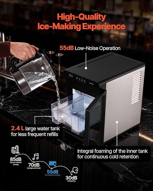 VEVOR Countertop Ice Maker, 22 lbs per Day, Self-Cleaning Portable Machine