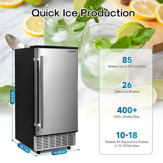 ICEPURE 15" Under Counter Ice Maker
