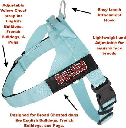 Adjustable Dog Harness– No Pull, No Choke – for English Bulldogs, French Bulldogs, Pugs & Broad-Chested Breeds – Easy, Safe Walks (NEON Orange, Small)