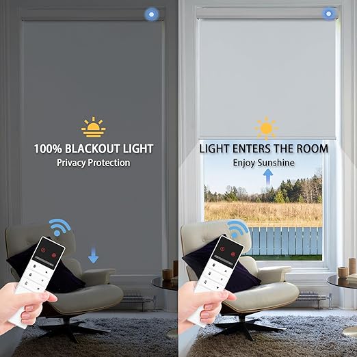 Motorized Blinds with Remote, Automatic Shades Work with Alexa/Google/Apple Home
