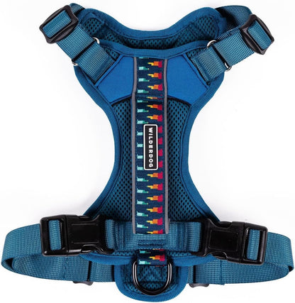 Wilderdog Lightweight Dog Harness with Reflective Straps - Large - Pacific Blue