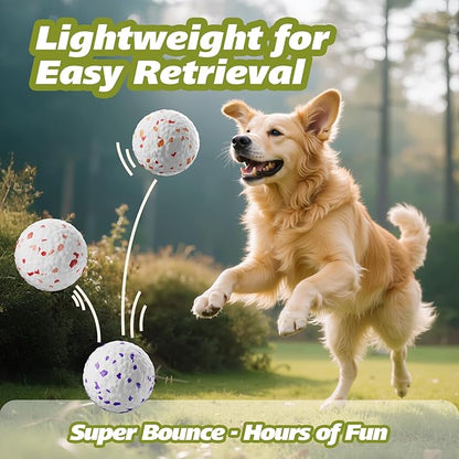 E-TPU Dog Balls 3 Pack - Interactive Tennis Balls Alternative for Aggressive Chewers, Indestructible Chew Toys for Puppy Teething, Keep Dogs Busy, Suit for Large Medium Small Breed
