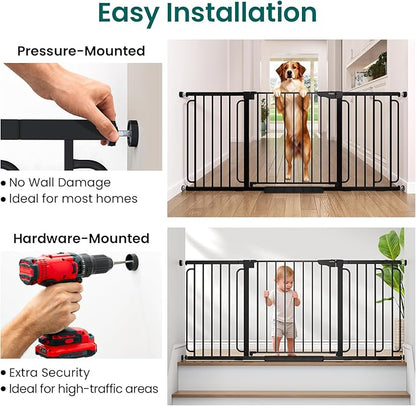 Cumbor Extra Wide Baby Gate, 36.6-69" Walk-Through Dog Gate