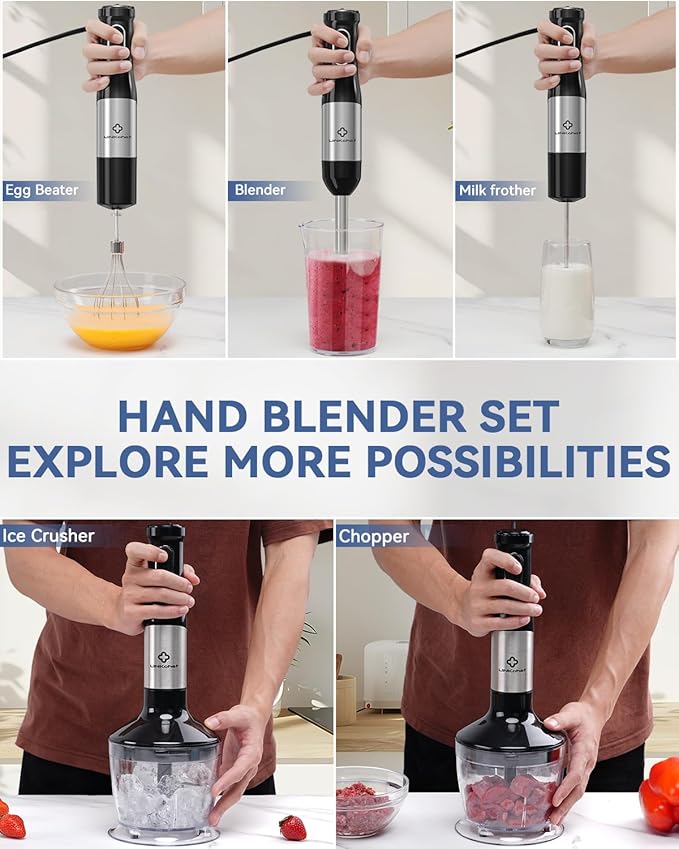 LINKChef 7-in-1 Immersion Blender, 800W Hand Blender