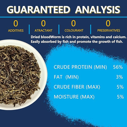 JADINGSFRAM Blood Worms Fish Food 3.5 oz, Freeze Dried Bloodworms for Fish, Bloodworms Fish Food for Freshwater Saltwater Tropical Fish Betta Cichlid Goldfish Guppy Turtle (3.5 OZ)