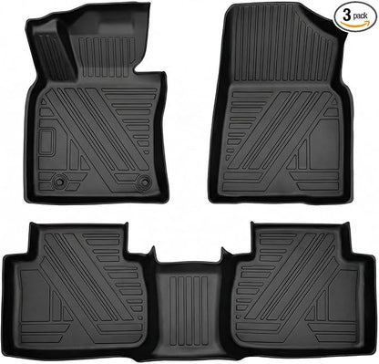Camry Floor Mats Compatible with 2018-2024 Toyota Camry FWD Models, Non Hybrid or AWD Models，All Weather 3D Tech Waterproof Durable Anti-Slip TPE Floor Liners 1st ＆ 2nd Row Custom-fit Set Accessories