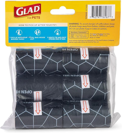 Glad for Pets Extra Large, Heavy Duty Scented Dog Waste Bags Refill Rolls, Fresh Scent | Tear Resistant Doggie Poop Bags for Dogs, 144 rolls, Total 2160 Count