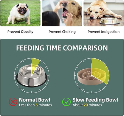 Ceramic 3.2 Cup Slow Feeder Dog Bowl