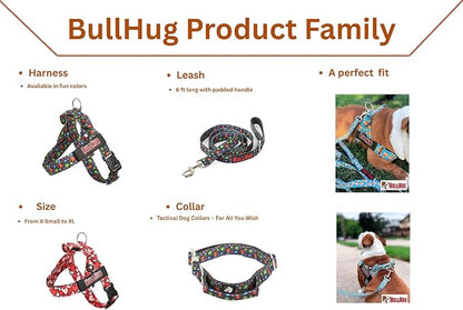 Adjustable Dog Harness– No Pull, No Choke – for English Bulldogs, French Bulldogs, Pugs & Broad-Chested Breeds – Easy, Safe Walks (Mug, Medium)