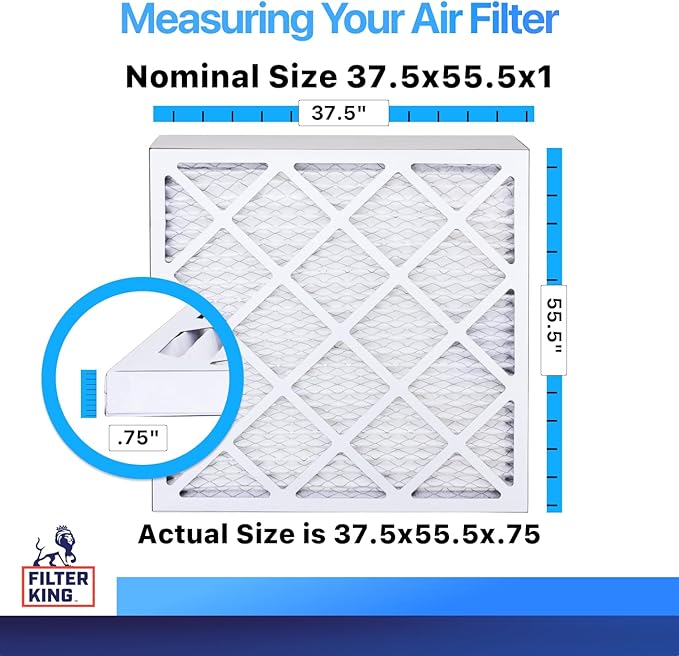 Filter King 37.5x55.5x1 Air Filter | 4-PACK | MERV 8 HVAC Pleated A/C Furnace