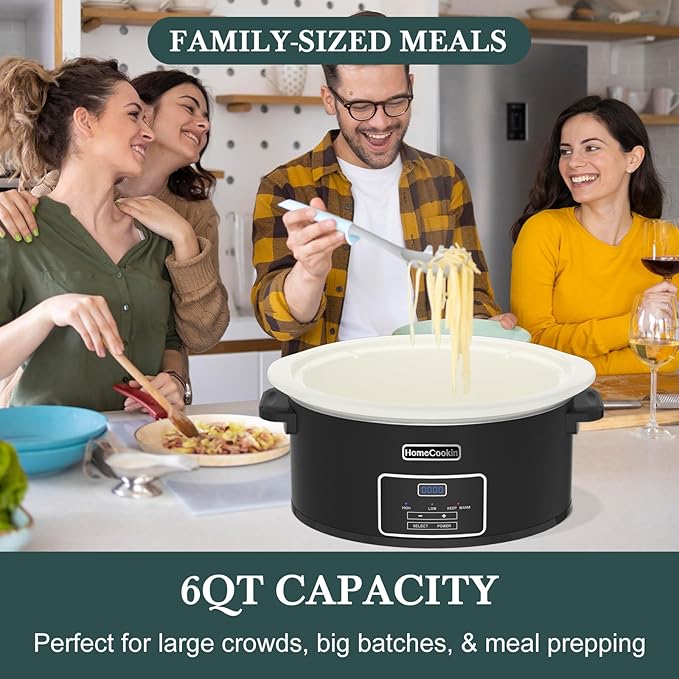 HOMECOOKIN 6-Quart Programmable Slow Cooker
