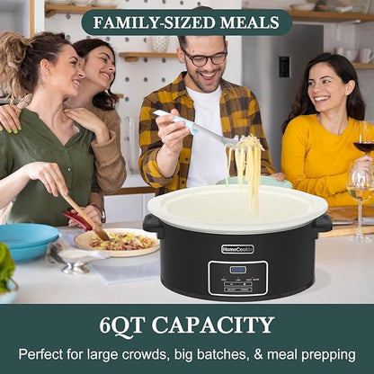 HOMECOOKIN 6-Quart Programmable Slow Cooker