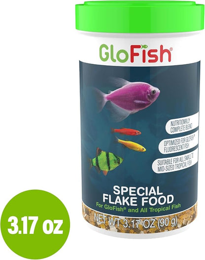 GloFish Special Flake Food for Fish, 3.17 Ounces, Treat GloFish and Small to Mid-Sized Tropical Freshwater Fish to a Nutritionally Complete Blend