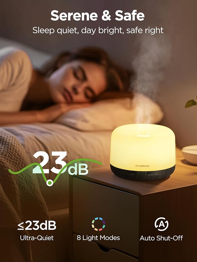InnoGear Aromatherapy Diffuser & 10 Essential Oils Set, 500ml Essential Oil