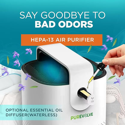 HEPA-13 Air Purifier with Essential Oil Diffuser,