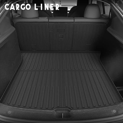 KARPAL Floor Mats Fit for Tesla Model Y Juniper 2025 2026 5-Seat (Not Fit 7 Seats), TPE All Weather Floor Mats & Trunk Mats Backrest Mat 7-PCS for Model Y Juniper Accessories