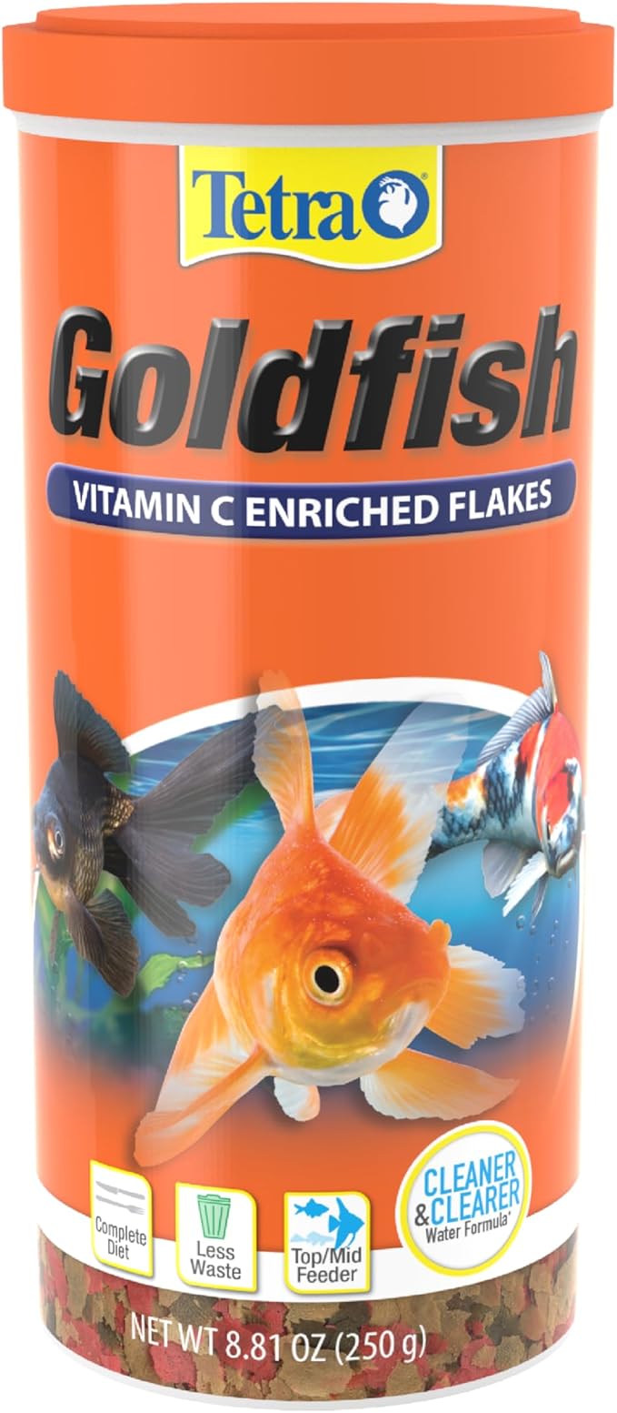 Tetra Goldfish Vitamin C Enriched Flakes Nutritionally Balanced Diet for Goldfish and Small Koi, 8.81 Ounces (250 Grams)